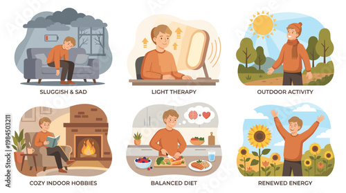 Person engaging in therapy, wellness activities outdoors and indoors for mental health