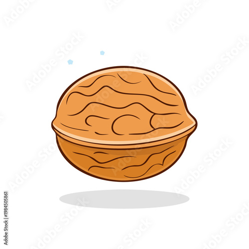 Single Cartoon Walnut with Craggy Shell and Subtle Bubbles