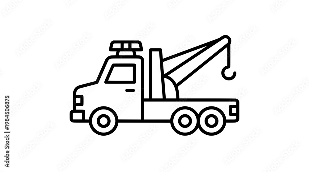 Naklejka premium Emergency Tow Truck Icon Minimal Line