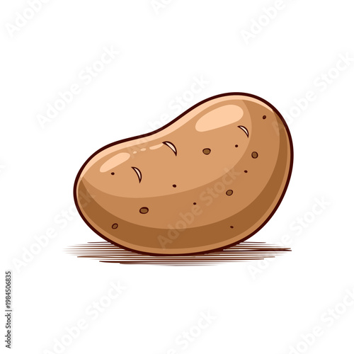 Cartoon potato vegetable illustration isolated on white background for food concepts