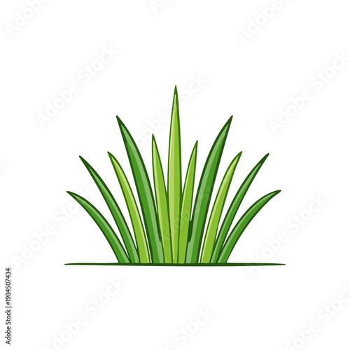 Lush green grass blades with realistic texture illustration
