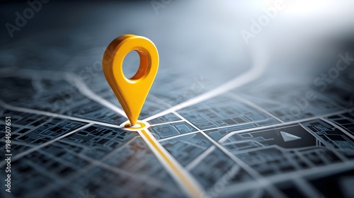 Business Location Pin – Digital Address And Map Marker Concept. Business Location, Map Marker, GPS Navigation, Local Business, Address Identification, Location Services, Digital Mapping, Geo Targeting