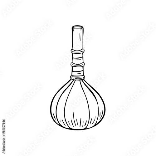 Traditional Thai Herbal Compress Ball Massage Tool Outline