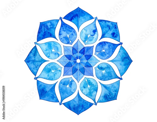 Blue Floral Mandala.