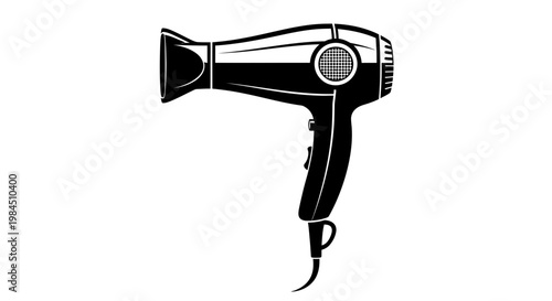 black hair dryer icon