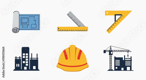 Construction workers build factory with crane and hard hat on site daily
