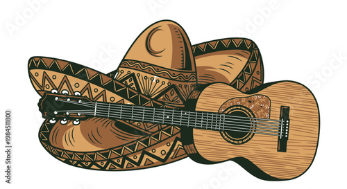 guitar and cowboy hat