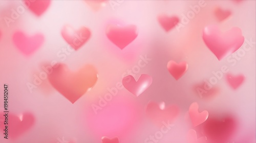 Seamless pink mesh gradient pattern with blurred heart shapes soft glowing pastel texture romantic abstract background with smooth transitions dreamy aesthetic modern decorative design