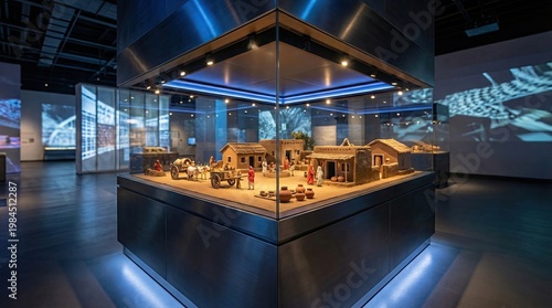 Traditional Indian Village Model, Rural India 3D Scene, Authentic Indian Rural Life, Indian Village Model Display in Modern Exhibit