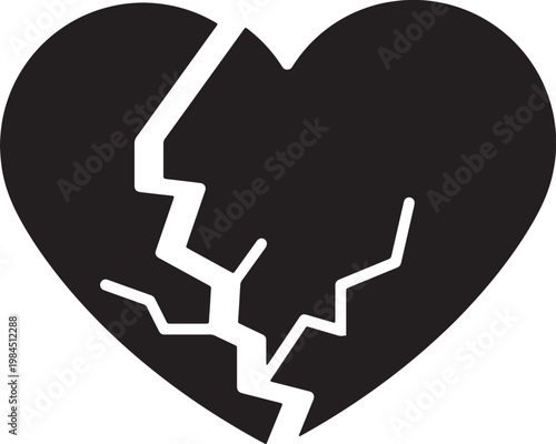 Solid Heart Icon Vector Illustration