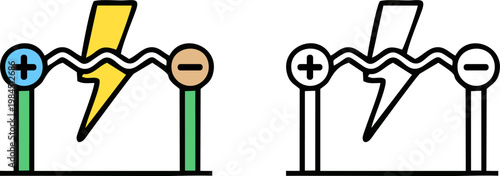 Electric Power Source Plus Minus Terminals