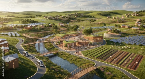 Sustainable Eco-Village - A Vision of Green Living.