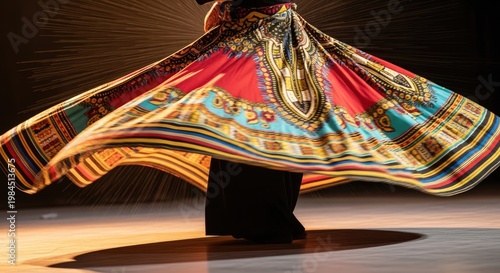 Whirling Dervish in Colorful Attire.