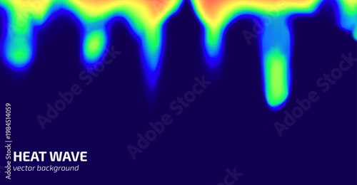 Thermographic map, vector abstract infrared background, temperature measure bright spectrum multicolored gradient on top