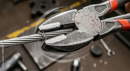 Wire Stripping Pliers Cutting Cable.