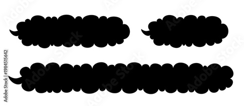 fine puffy cloud speech bubble with side tail– 3 width variations
