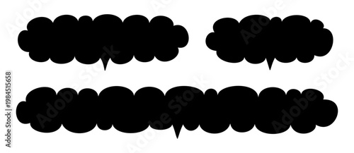rough puffy cloud speech bubble with bottom tail– 3 width variations
