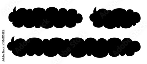 rough puffy cloud speech bubble with top tail– 3 width variations