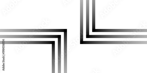 Perspective lines black stripes with 3d dimensional effect. Geometric vector abstract background