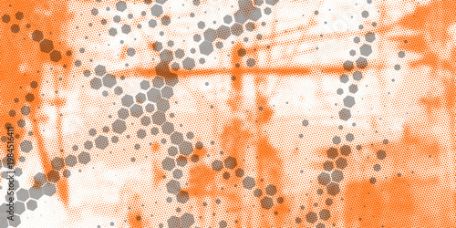 Assorted Various Modern Halftone Hexagons Textures Isolated Vector Different Geometric Hexagonal Pattern Set. Contrast Black Red Half Tone Graphic Variety Texture Universal Design Element Collection