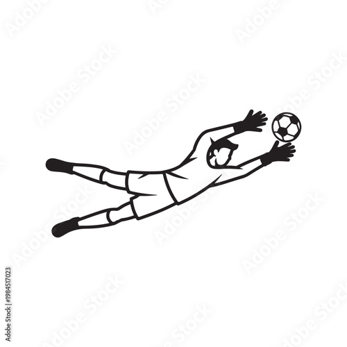 Football Keeper Action Outline Icon