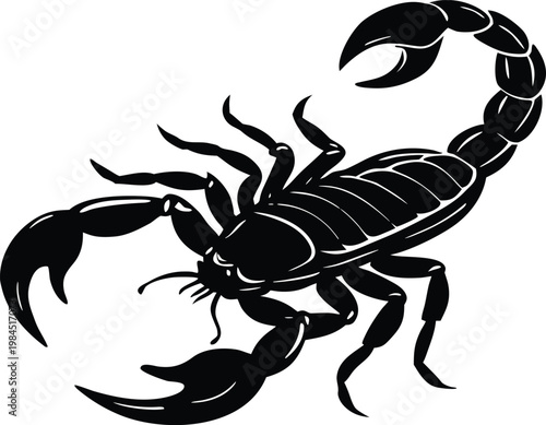 Scorpion silhouette emblem mascot logo design