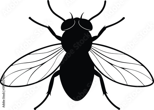 Fly insect bug silhouette graphic design clip art