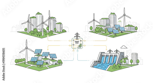 Sustainable Energy Sources Connected to Smart Grid Hub