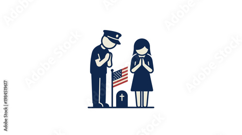 Solemn Remembrance Respect and Grief at Memorial