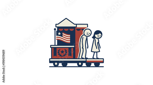 Sad Couple on a Political Platform