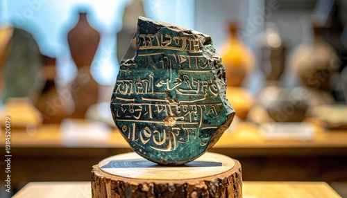 Ancient Indus Valley Ceramic Fragment With Painted Script, A Remarkable Archaeological Artifact