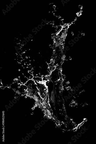 water splash isolated on black background
