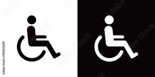 車椅子のモノクロアイコン・マーク