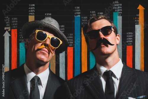 Playful business: office workers enjoy april fools' festivities. Market trends. Corporate carnival: imaginative skits and office humor take over. Profit growth. Corporate success.