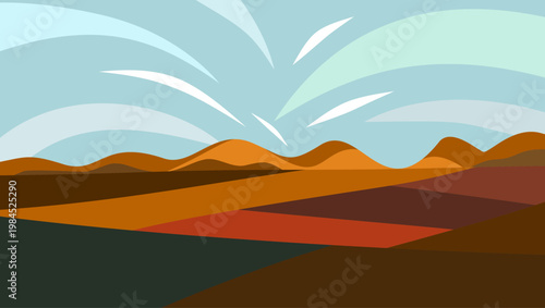 Socialist realism, flat vector illustration