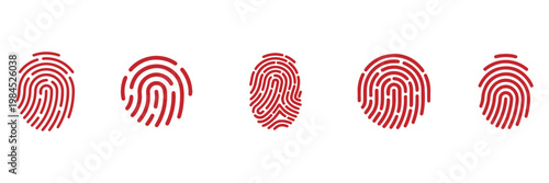 Fingerprint icons simple design. Vector illustration for web ui
