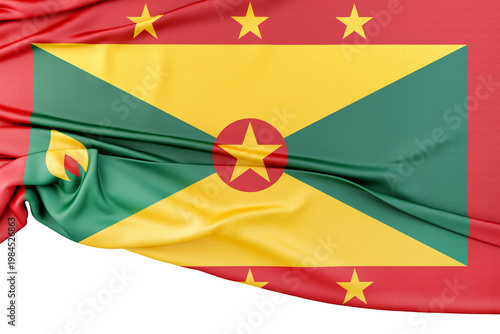 Grenada national flag representing country and identity. 3d render