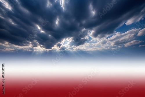 Dramatic Sky with Sunbeams and Gradient Colors