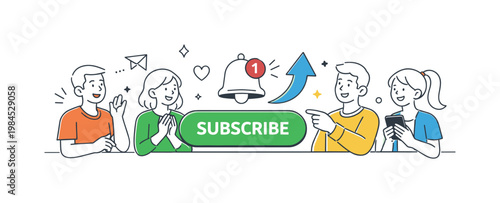 A marketing and user acquisition concept where businesses build loyal audiences through clear calls to action and consistent communication, represented by a minimal