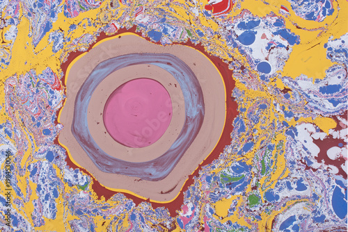 Decorative Ebru marbling texture for abstract background design