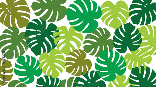A vibrant collection of green leaves pattern.