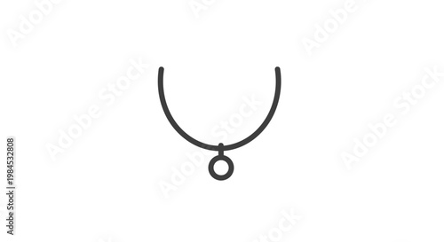 Minimalist necklace design: a simple illustration against a clean white backdrop