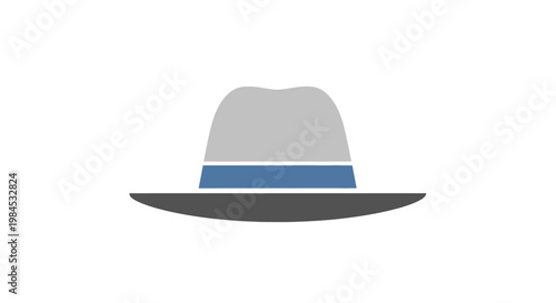 Minimalist representation of a fedora hat in muted tones, ideal for design and style content