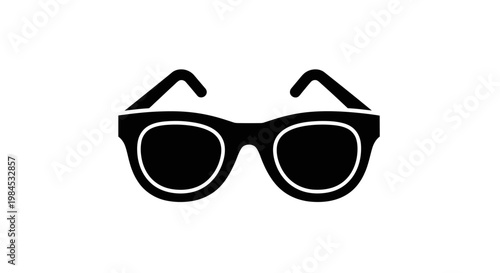 Silhouette of Stylish Sunglasses Against a Clean White Background for Design or Editorial Uses