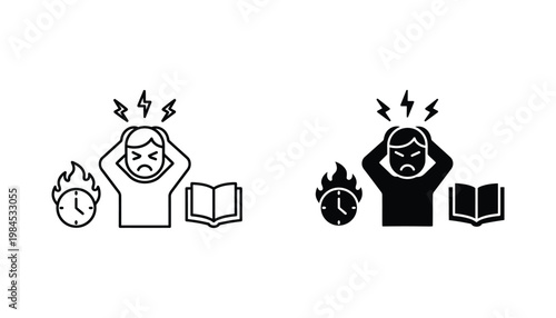Stressful Study Deadline Pressure Concept