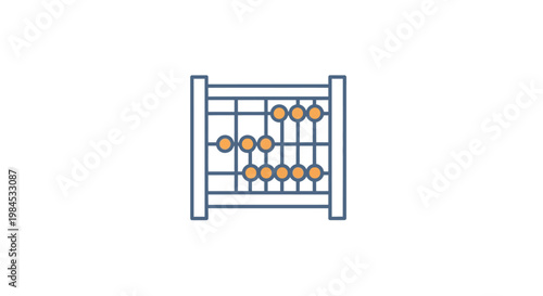 A colorful illustration of an abacus representing math, calculation, and education.