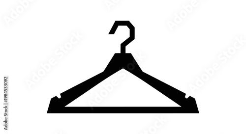 Silhouette depiction of a classic clothes hanger on a minimalist white backdrop