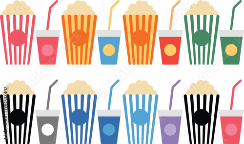 Cupcake and Food Serving Tray Icon Set with Outline Style for Bakery Design, Dessert Illustration, Catering Service, and Restaurant Graphics