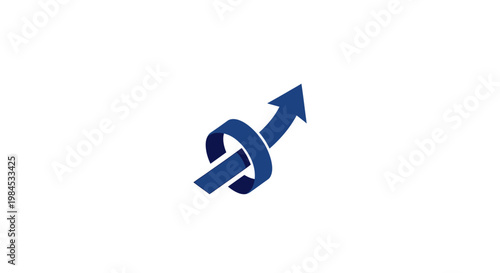 Free Download Abstract illustration of a blue arrow, circular shape, and forward momentum on white background - GFXLoad