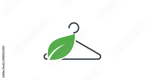 Eco-Friendly Hanger Logo: Sustainable Fashion Symbol Representing Green Practices